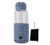 Mtlavishness Portable Milk Warmer 300ml Stainless Steel USB Cordless Fast Heating Milk Warmer Insulated Baby Bottle for Travel Car Blue