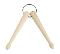 Mtlavishness Portachiavi in legno di faggio, piccolo, leggero, a forma di bacchetta, delicato portachiavi ideale per gli amanti della batteria e come decorazione da appendere alla borsa, due