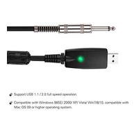 Mtlavishness Professional USB Guitar Audio Cable For Recording And Connecting Guitar To PC With Enhanced Signal Clarity High Signal To Noise Ratio Support 44 1 kHz And 48 kHz