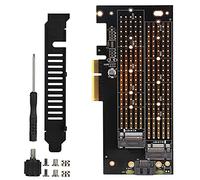 Mtlavishness Scheda di espansione PCIE a M.2 SATA e NVME per doppio disco. Supporto per il potenziamento del segnale ad alta velocità per SSD M.2 di diverse dimensioni. Ideale per