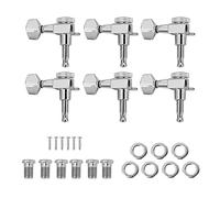 Mtlavishness Sei pezzi di meccaniche per chitarre elettriche e acustiche, robuste, durevoli e resistenti all'usura con un rapporto di trasmissione 1 18 e viti di montaggio incluse (argento)