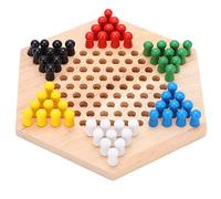 Mtlavishness Set da gioco da tavolo in legno per dama cinese con pioli colorati Scacchiera a sei lati 60 pezzi per bambini Adulti Famiglia Coltivare abilità strategiche Migliorare