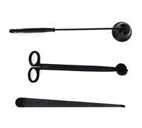 Mtlavishness Set di 3 accessori per candele in oro rosa, taglia stoppino, snuffer, mestolo, strumenti in acciaio inox per bruciare in modo pulito, senza fumo, decorazioni per la (Nera)