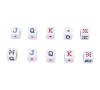 Mtlavishness Set di dadi con numeri JQK da 10 pezzi 16 mm in plastica a 6 lati per giochi da tavolo e giochi da tavolo Cancella modelli di punti JQK Leggeri aiuti matematici