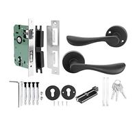 Mtlavishness Set serratura per porta con maniglia a leva di bloccaggio con chiave Accessorio hardware per porta interna con struttura in alluminio elettrolitico multistrato e