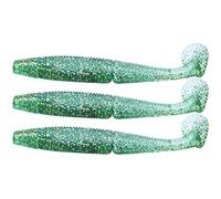 Mtlavishness Soft Bait, T Tail Soft Bait 3PCS 120mm 10.5g Esche da pesca artificiali a doppio colore con azione di nuoto realistica, materiali durevoli anticorrosione per la pesca (# 3 Argento verde)