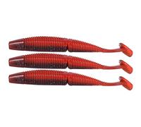Mtlavishness Soft Bait, T Tail Soft Bait 3PCS 120mm 10.5g Esche da pesca artificiali a doppio colore con azione di nuoto realistica, materiali durevoli anticorrosione per la pesca (# 1Rosso scuro)