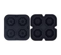 Mtlavishness Stampo per palline di ghiaccio a forma di zucca 3D in silicone a forma di zucca 4 celle Stampo per ghiaccio per whisky a rilascio facile per caffè, tè, cocktail (Nera)