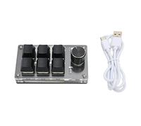Mtlavishness Tastiera Macro Programmabile Meccanica 6 Tasti Con Manopola Tastiera Da Gioco Piccola 12.0×.0×5.0 Cm Modalità USB Adatta Per Ufficio Musica Media Controllo Industriale