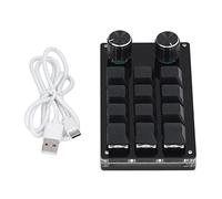 Mtlavishness Tastiera Meccanica Programmabile Da Gioco A 12 Tasti Con 2 Manopole Cavo USB Plug And Play Per PC Ufficio Musica Controllo Industriale Dimensioni 15.0×10.0×4.0 Cm