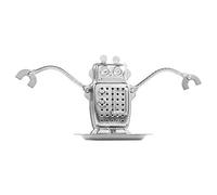 Mtlavishness Tè Inferire a Forma di Robot in Acciaio Inossidabile con Vassoio Raccogligocce Facile da Aprire per Tè Sfuso Chicchi di Caffè Zuppa Condimento Ufficio Zappa da Tè