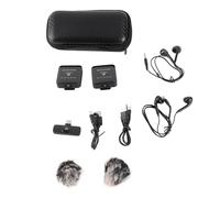 Mtlavishness Titolo microfonico wireless, alta fedeltà, bassa latenza, riduzione del rumore, 12 ore di durata della batteria per streaming live, interviste, vlog, computer, (Nero)