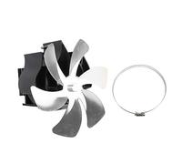 Mtlavishness Ventilatore per Stufa a Legna Alimentato a Calore 6 Pale Ventilatore per Stufa Sospeso Canna Fumaria Silenzioso Ventilatore per Camino sospeso Montaggio a Parete Nero (Argento)