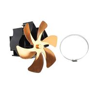 Mtlavishness Ventilatore per Stufa a Legna Alimentato a Calore 6 Pale Ventilatore per Stufa Sospeso Canna Fumaria Silenzioso Ventilatore per Camino sospeso Montaggio a Parete Nero (Oro)