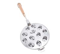 Mtlavishness Walnut Cookie Maker 12 Holes Anti Stick Aluminum Alloy Nut Cookie Shaped Maker Pan for Baking Cakes Egg Waffles Composite Wood Handle Black Perfect for Large (Argento)
