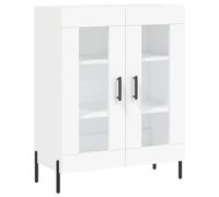 mtlskopal, credenza bianca, 69, 5 x 34 x 90 cm, in legno, gambe in ferro, design moderno e senza tempo, per soggiorno, corridoio, ufficio, molto spazio di archiviazione, cassettiera stretta, corridoio