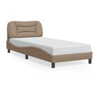 mtlskopal Hvar - Struttura per letto 90 x 200 cm, in similpelle, cappuccino, design moderno, con testiera, robusta, per camera dei ragazzi, camera degli ospiti e camera da letto