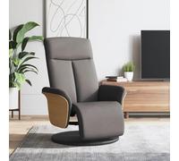 mtlskopal, poltrona relax tortora con funzione sdraio, 79 x 87 x 104 cm, in tessuto, girevole a 360° e poggiapiedi, robusto telaio in legno e metallo per Living Room Bedroom Ufficio