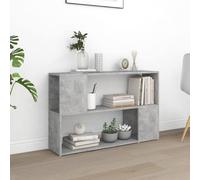 mtlskopl 100 x 24 x 63 cm, grigio cemento, libreria in legno con design moderno, costruzione robusta e 2 livelli di spazio di archiviazione, sottile aiuola per living, corridoio e bedroom