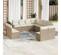 mtlskopl 11-TLG. Sala da giardino beige, 62 x 62 x 69 cm, in polyrattan, resistente alle intemperie, per balcone, terrazza, giardino d'inverno