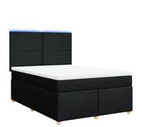 mtlskopl 160 × 200 Letto a molle nere con materasso a molle insacchettate, LED e testiera regolabile in altezza
