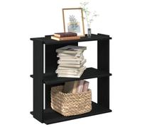 mtlskopl 3 animali Black Bookshelf 60 x 30 x 60 cm Engineered Wood Small Narrow Bookcase Modern Cube Storage Organizer for Living Room Bedroom Office