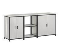 mtlskopl 3 ripiani da cucina in acciaio inox, 210 x 50 x 92 cm, argento con 4 ante e 6 ripiani per una robusta organizzazione dello spazio in design moderno per cucina, ufficio e corridoio