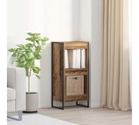 mtlskopl 3-Shelf Vintage Wood Bookcase 40 x 30 x 86,5 cm Retro Industrial Brown Storage Rack with Steel Frame Modern Stable Shelf for Living Room Bedroom Office