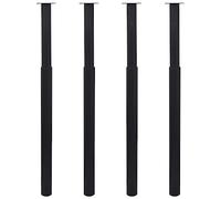 mtlskopl 4 gambe da tavolo telescopiche nere regolabili in altezza 710-1100 mm tubo di ferro 60 mm diametro robusti piedini per mobili set per cucina ufficio soggiorno bancone scrivania