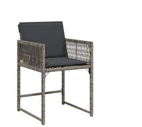 mtlskopl 4 sedie da giardino in polyrattan, colore grigio, 50,5 x 54 x 79 cm, pieghevoli, spesse imbottiture, 100% poliestere, balcone, terrazza, giardino, moderne, robuste, per esterni