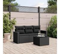 mtlskopl 4-TLG - Salone da giardino in polyrattan, 55 x 62 x 69 cm, resistente alle intemperie, per balcone, terrazza, giardino d'inverno