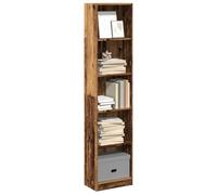 mtlskopl 40 x 24 x 176 cm Slim Woodlook Bookcase Sturdy Particle Board 5 livelli Open Display Storage Modern Rustic for Living Room Bedroom Home Office