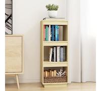 mtlskopl 40 x 35 x 103 cm Solid Pine Slim Bookcase with 3 shelves, Modern Freestanding Room Divider Shelf for Living Room, Bedroom, Hallway