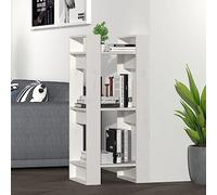 mtlskopl 41 x 35 x 91 cm Small White Bookcase solido Pine Wood no Back Panel Doubles as freestanding Room Divider Easy-clean Rustic Modern Shelf for Living Room Bedroom Study