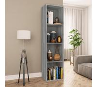 mtlskopl 5-Shelf - Custodia a libro, 36 x 30 x 143 cm, colore: Grigio Sonoma Wood Composite Slim Vertical Storage Unit Converter to TV Cabinet for Living Room Bedroom Hallway