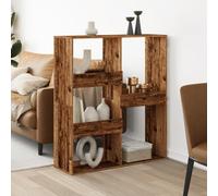 mtlskopl 5-Shelf Rustic Bookcase Room Divider 100 x 33 x 115 cm Woodlook Shelving Unit Modern Vintage Style for Living Room, Study, Bedroom or Open Kitchen