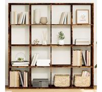mtlskopl 55 pollici - Custodia a libro da 16 open shelves engineered Wood 137,5 x 29 x 137,5 cm, design moderno e stabile, unità shelving per Living Room Home Office Bedroom