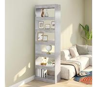 mtlskopl 60 x 30 x 198 cm, grigio cemento, libreria con fissaggio a parete, robusto materiale in legno, per Living Room, Corridor, Bedroom