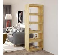 mtlskopl 60 x 35 x 167 cm Narrow Pine Wood Bookshelf Freestanding 5 livelli Storage Rack Modern Open Display Unit Rustic Bookcase Room Divider for Living Room Bedroom Office Corridor