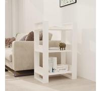 mtlskopl 60 x 35 x 91 cm Solid Pine Wood Bookcase White, Open Back Room Divider Shelf & Storage Unit, Modern Minimalist Living Room Office Bedroom