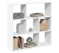 mtlskopl 7-Cube White Room Divider Bookshelf, 40 x 11 x 41 cm, Modern Corner Shelf Wood Organizer for Living Room, Bedroom, Office & Kitchen