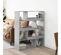 mtlskopl 8-Shelf Modern Concrete Gray Bookcase 100 x 33 x 125,5 cm, Sturdy Engineered Wood Storage Rack for Living Room Bedroom Office, Space-Saving Room Divider Shelf