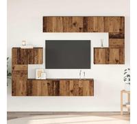 mtlskopl 8-TLG Mobile per TV sospeso in legno vecchio, 80 x 30 x 30 cm, moderna credenza da parete in legno con 8 ante e 6 ripiani, per soggiorno, corridoio, camera da letto