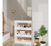 mtlskopl 80 x 30 x 103 cm White Modern Bookshelf Open Bookcase Storage Unit with Sturdy Wood Composite Frame, Versatile Room Divider for Living Room, Bedroom or Office