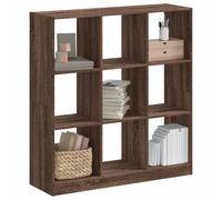 mtlskopl 9-Cube Bookshelf 102 x 32 x 108 cm Rustic Oak Finish Wooden Storage Unit Easy Assembly Small Bookcase for Living Room Bedroom Office