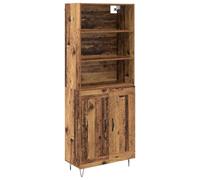 mtlskopl Alzata in legno antico 69,5 x 34 x 180 cm con 2 ante a cerniera, credenza versatile con robusta struttura in legno, design moderno, spazio per soggiorno, corridoio, sala da pranzo