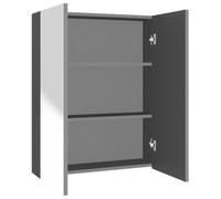 mtlskopl Armadietto a specchio da bagno, 60 x 15 x 75 cm, in MDF, con superficie in melamina e inserti in vetro, design moderno, robusto a parete per WC degli ospiti e piccoli bagni