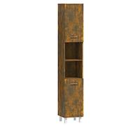 mtlskopl Armadietto da bagno in legno con 6 scomparti, 2 porte, design moderno, mobili da bagno robusti per piccoli bagni, 30 x 30 x 179 cm