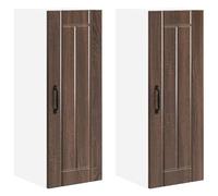 mtlskopl Armadietto da cucina, set da 2 pezzi, effetto quercia, 30 x 31 x 80 cm, in legno dal design moderno, durevole, multiuso, con ante scorrevoli, per cucina, sala da pranzo e corridoio