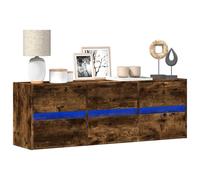 mtlskopl Armadietto da parete per TV, 130 x 31 x 45 cm, con pannello basso a LED RGB, 6 cassetti, design moderno, per soggiorno e camera da letto